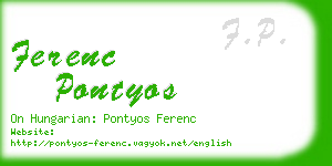 ferenc pontyos business card